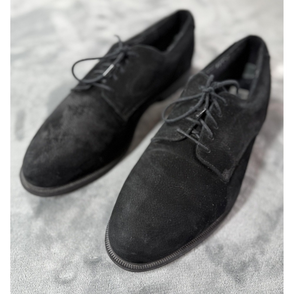 Deer Stags Buck Shoes Mens Size 9.5 Black‎ Leather Suede Oxford Comfort